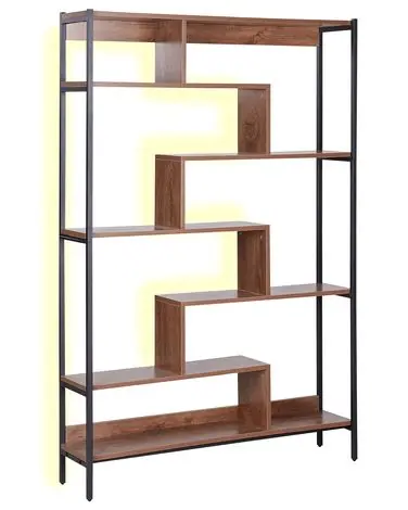 6 Tier Shelving Unit DAVEN 180 cm Brown - Living Room