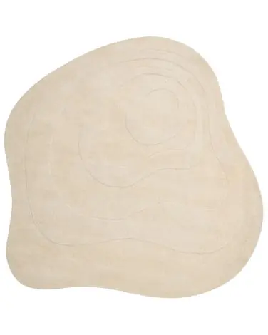 Alfombra GORANO Beige claro 160 x 160 cm Viscosa - Accesorios decorativos