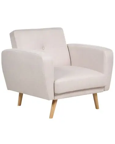 Armchair FLORLI Fabric Light Beige - Living Room