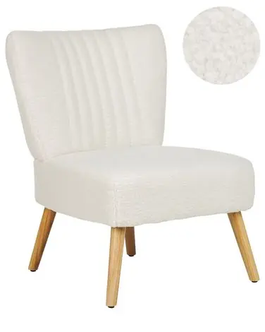 Armchair VAASA Boucle White - Living Room