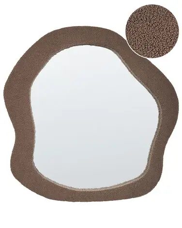 Wall Mirror BLISMES 79 cm 80 cm Boucle Brown - Home Accessories