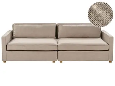 Sofa 3 Seater VINSTRA Fabric Taupe - Living Room