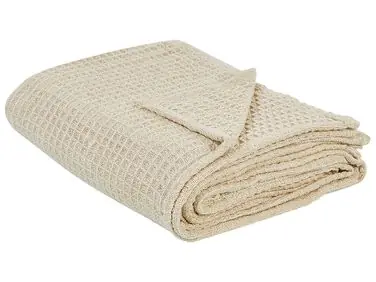 Cotton Bedspread 200 x 220 cm Beige CHAGYL - Christmas
