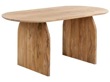 Mesa de comedor SKYE Marrón 90 cm 180 cm Madera de acacia