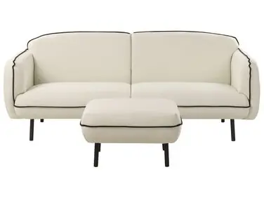 Sofa 3 Seater TONSBERG Fabric Light Beige with Ottoman - Living Room