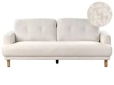 Sofa 3 Seater TUVE Boucle White - Living Room