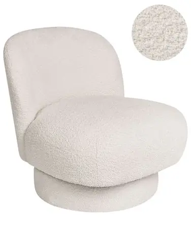 Swivel Armchair AYLO Boucle Off-White