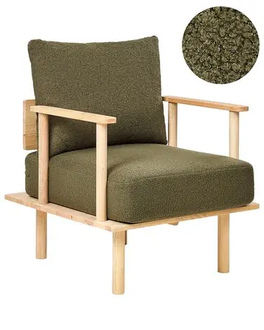 Armchair ASKER Boucle Dark Green - Living Room