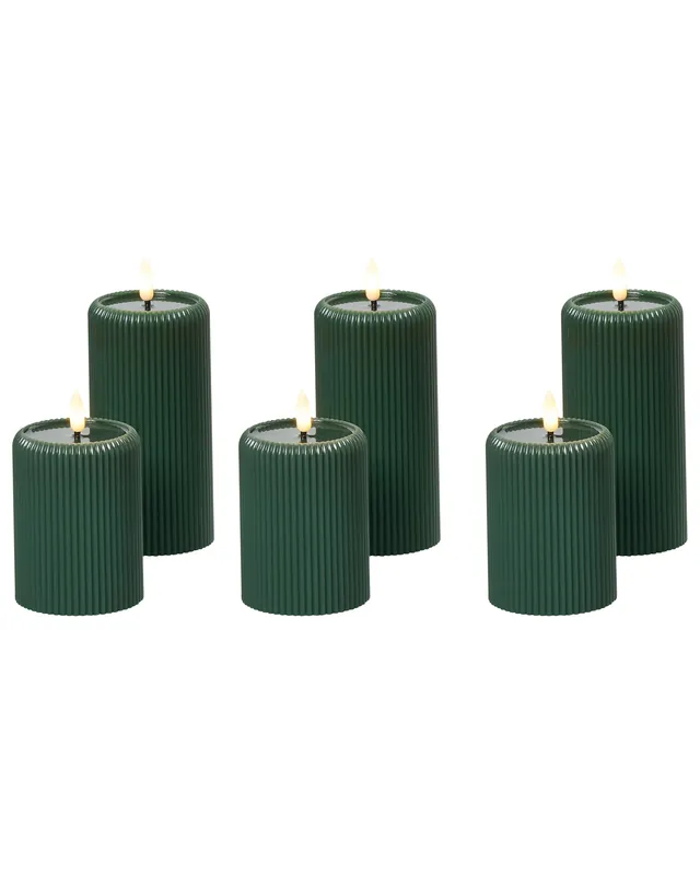 Conjunto de 6 velas LED NOISETTE 10/16 cm Verde - Accesorios decorativos