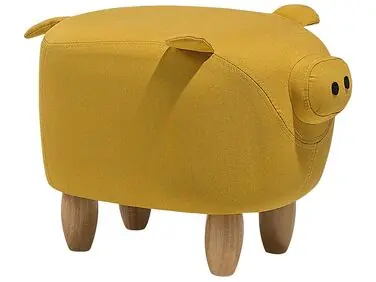 Animal Stool PIGGY Fabric Yellow Pig - Living Room