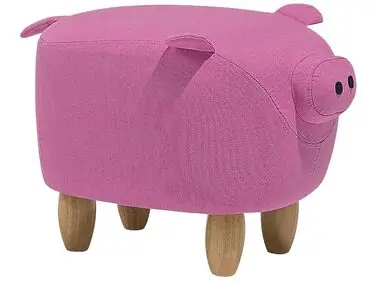 Puf animal PIGGY Tela Rosa Cerdo - Sala de estar