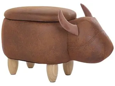 Puf animal con almacenaje COW Piel sintética Marrón claro Vaca - Sala de estar