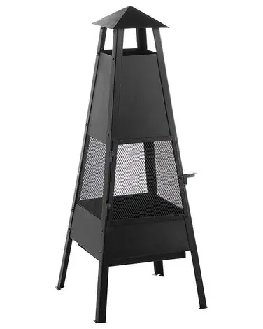 Fire Pit YASUR Metal Black - Garden & Balcony