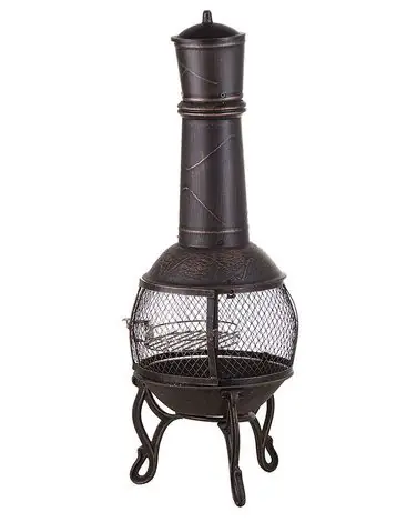 Brasero con parrilla TACORA Metal Negro - Jardín y balcón