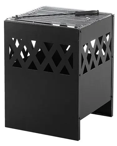 Brasero con parrilla SHIGA Metal Negro - Jardín y balcón