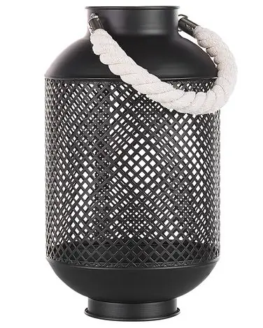 Linterna CORON Metal 34 cm Negro - Accesorios decorativos
