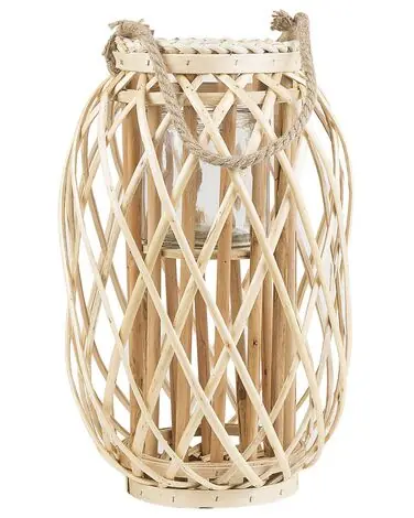 Linterna MAURITIUS Madera de sauce 40 cm Natural - Accesorios decorativos
