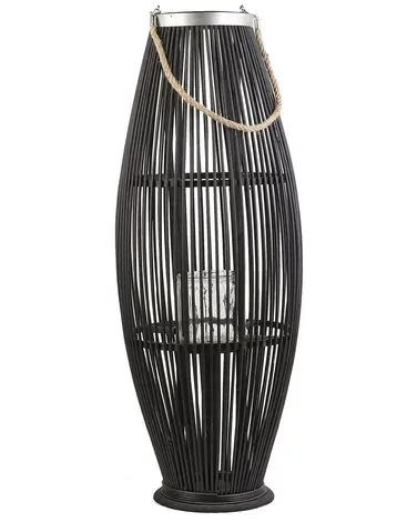 Linterna TAHITI Bambú 84 cm Negro - Accesorios decorativos