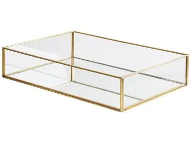 Bandeja decorativa GRENOBLE Vidrio Dorado - Accesorios decorativos