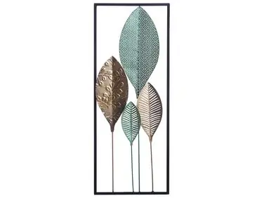 Decoración de pared Hoja PLATINUM Metal 75 cm Multicolor - Accesorios decorativos
