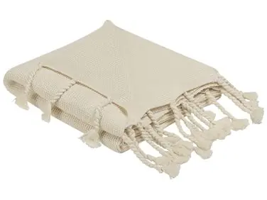 Manta NAZILLI Algodón 125 x 150 cm Beige - Accesorios decorativos