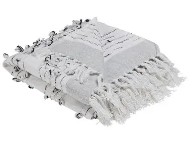 Blanket YAMALAK Fabric 130 x 150 cm Light Grey - Home Accessories