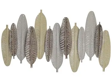 Wall Decor Feather ANTIMONY Metal 37 cm Silver - Home Accessories