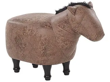 Animal Stool HORSE Faux Leather Light Brown Horse - Living Room