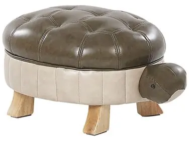 Animal Stool TURTLE Faux Leather Dark Green Turtle - Living Room