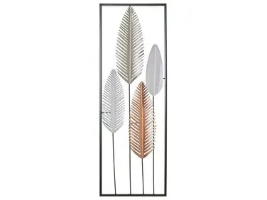 Wall Decor Leaf NIOBIUM Metal 90 cm Silver - Home Accessories