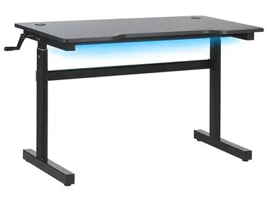 Manual Adjustable Gaming Desk DURBIN Black 120 cm 60 cm RGB LED - Home Office