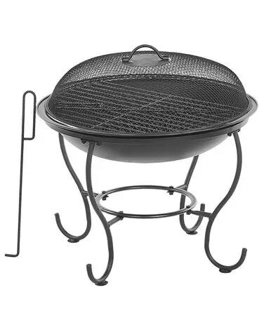 Brasero con parrilla NEGARA Metal Negro - Jardín y balcón