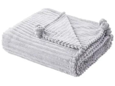 Blanket KAWERI 150 x 200 cm Light Grey - Home Accessories