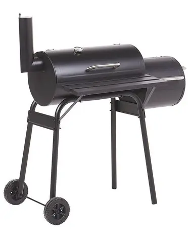 Barbacoa de carbón KATLA con ahumador Metal Negro - Jardín y balcón