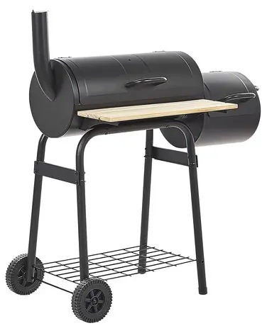 Charcoal BBQ Grill SATAH with Smoker Metal Black - Garden & Balcony