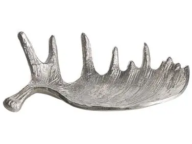 Plato decorativo Asta de alce CARTHAGE Metal Plateado - Accesorios decorativos