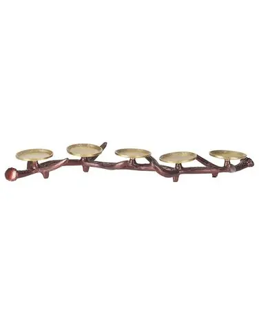 Candle Holder CLEONAE Metal 7 cm Brown - Home Accessories