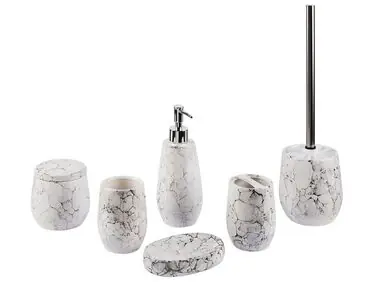 6-Piece Bathroom Accessories Set CALLELA Ceramic White