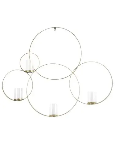 Wall Candle Holder BURU Metal 80 cm Gold - Home Accessories