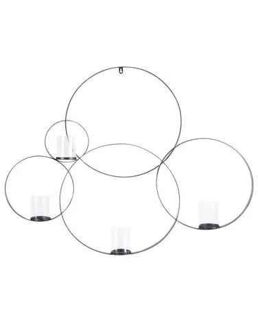Wall Candle Holder BURU Metal 80 cm Black - Home Accessories