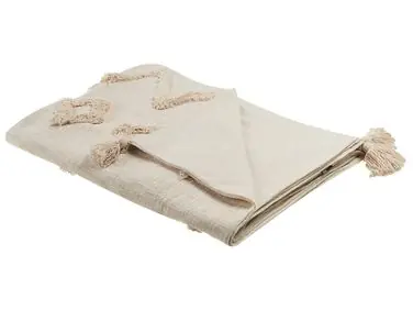 Blanket GUNA Cotton 130 x 180 cm Beige - Home Accessories