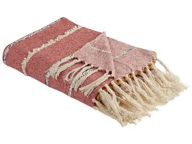 Blanket NAIKHU Cotton 130 x 170 cm Light Red - Home Accessories