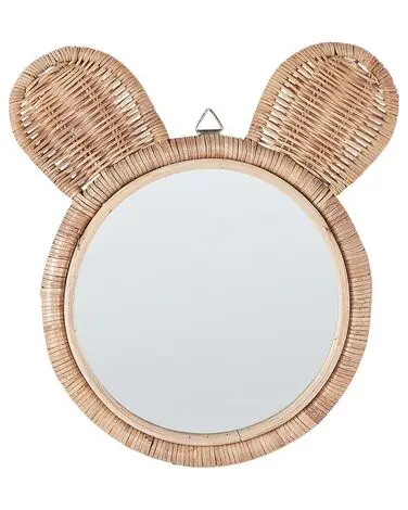 Wall Mirror ASHANTI 30 cm 33 cm Rattan Natural - Home Accessories