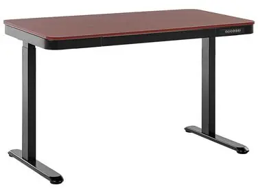 Escritorio de altura regulable eléctrico KENLY Marrón oscuro 120 cm 60 cm con puerto USB - Oficina