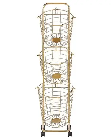 Soporte para cesta AYAPAL con ruedas Metal Dorado - Accesorios decorativos