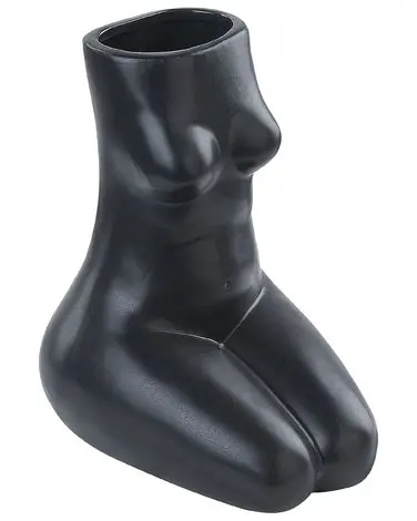 Jarrón para flores PYRGOS Cerámica 22 cm Negro - Accesorios decorativos