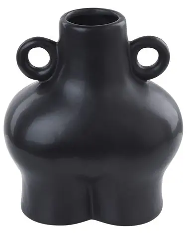 Jarrón para flores NAFPLIO Cerámica 20 cm Negro - Accesorios decorativos