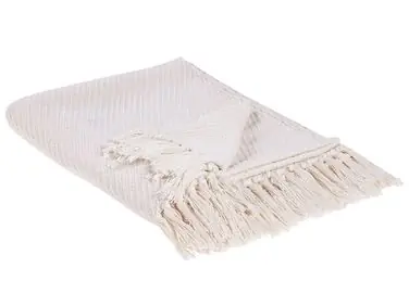 Blanket YARSA Cotton 125 x 150 cm Beige - Home Accessories