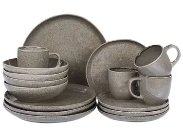 Vajilla de 16 piezas COSTMARY Gres Gris - Accesorios decorativos