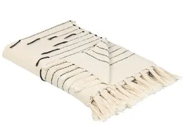 Manta ULUYOL Algodón 130 x 170 cm Beige - Accesorios decorativos
